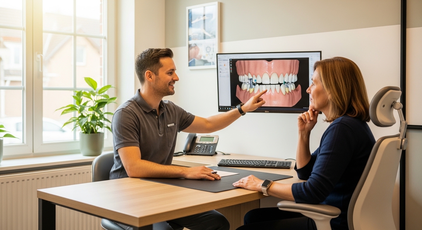 Dental implant consultation at a modern dental practice