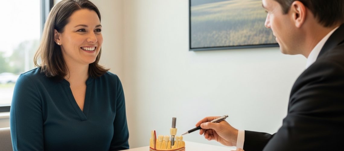 Patient consultation for dental implants in a modern Ocala clinic