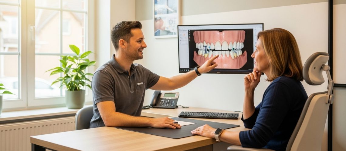 Dental implant consultation at a modern dental practice