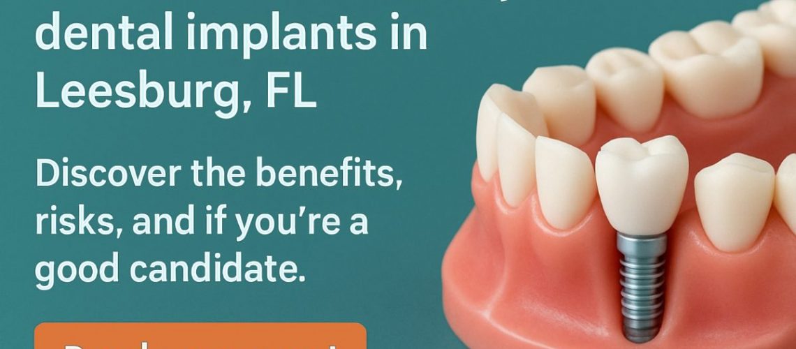 A dentist is placing a same day dental implant into a patient's mouth, showcasing the speed and efficiency of the procedure. The background features modern dental technology, and the image conveys a sense of immediate smile restoration. No text on image.